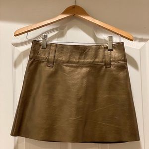 D&G Gold Bronze Leather Mini Skirt 24 / 38